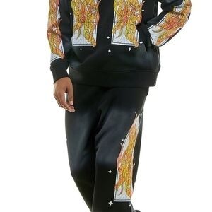 KDNK Black Graphic Sweatshirt and Joggers Set